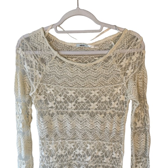 Kimchi Blue Lace Blouse - Cream Size M Boho Cottagecore Festival Feminine - Picture 10 of 13